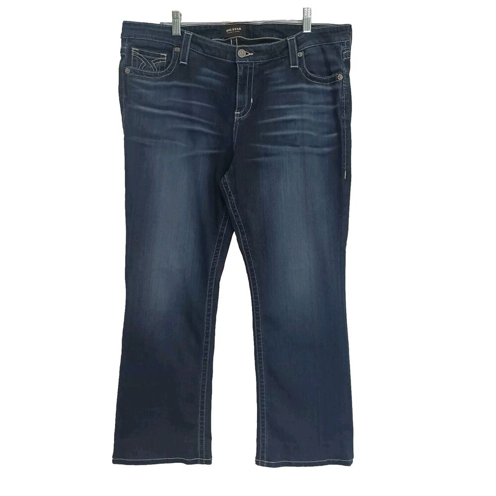 Big Star Women's 38 R MADDIE Bootcut Dark Wash Jeans Heavy Stitching NEW no Tags